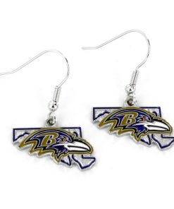 Baltimore Ravens State Design Earrings