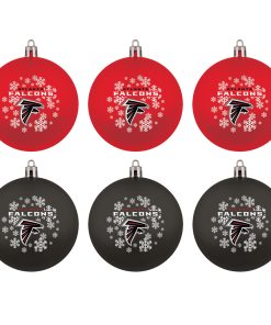 Atlanta Falcons 6 Pack Home & Away Shatter Proof Ornaments