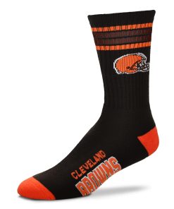 Cleveland Browns 4 Stripe Deuce Sock Alternate - Large