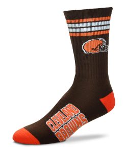Cleveland Browns 4 Stripe Deuce Socks - Large