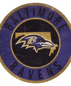 Baltimore Ravens 12 Circle with State Sign