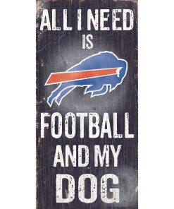 Buffalo Bills Sports and My Dog Wooden Sign