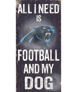 Carolina Panthers Sports and My Dog Wooden Sign