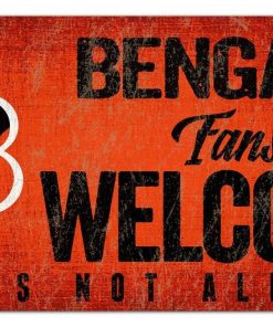 Cincinnati Bengals Fans Welcome Wooden Sign