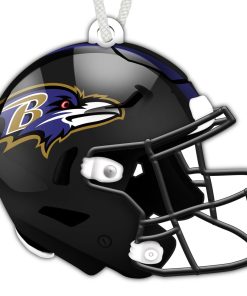 Baltimore Ravens Authentic Wooden Helmet Ornament