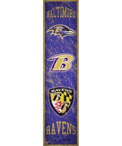 Baltimore Ravens Heritage Vertical Wooden Sign