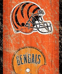 Cincinnati Bengals Heritage Vertical Wooden Sign