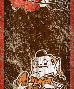 Cleveland Browns Heritage Vertical Wooden Sign
