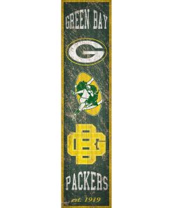 Green Bay Packers Heritage Vertical Wooden Sign