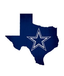 Dallas Cowboys Team Color State Cutout Wooden Sign