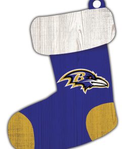 Baltimore Ravens Wooden Stocking Ornament