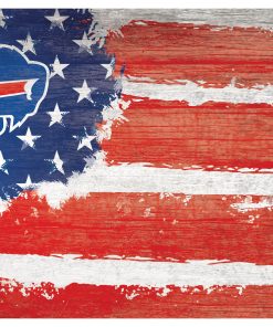 Buffalo Bills Team Flag Wooden Sign