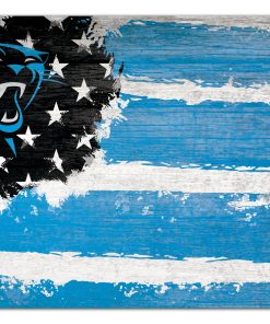 Carolina Panthers Team Flag Wooden Sign