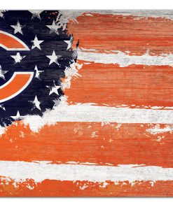 Chicago Bears Team Flag Wooden Sign