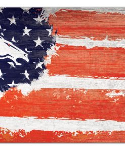 Denver Broncos Team Flag Wooden Sign