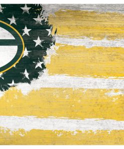 Green Bay Packers Team Flag Wooden Sign