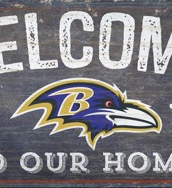 Baltimore Ravens Welcome Distressed Wooden Sign