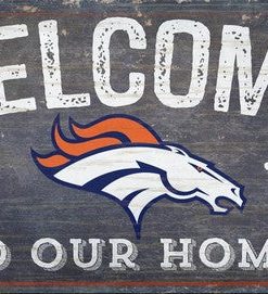 Denver Broncos Welcome Distressed Wooden Sign