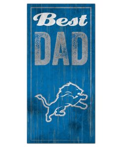 Detroit Lions World's Greatest Dad Wooden Sign