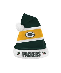 Green Bay Packers Embroidered Colorblock Santa Hat