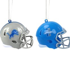Detroit Lions 2 Pack Plastic Helmet Ornament
