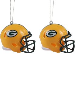 Green Bay Packers 2 Pack Plastic Helmet Ornament