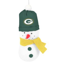 Green Bay Packers 3.5 Plush Snowman Ornament
