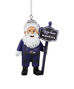 Baltimore Ravens Santa Overalls Ornament