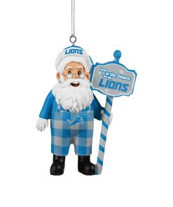 Detroit Lions Santa Overalls Ornament