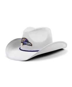 Baltimore Ravens Rhinestone Cowboys Hat - White