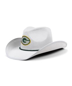 Green Bay Packers Rhinestone Cowboys Hat - White
