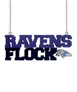 Baltimore Ravens Wooden Slogan Cut Out Ornament