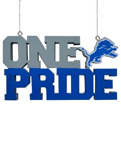 Detroit Lions Wooden Slogan Cut Out Ornament