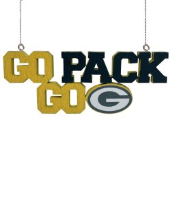 Green Bay Packers Wooden Slogan Cut Out Ornament