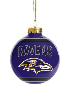 Baltimore Ravens Glass Ball Ornament