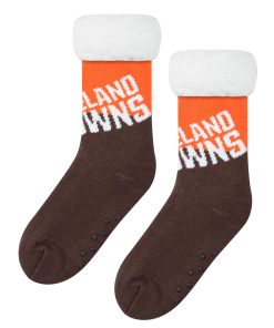 Cleveland Browns Colorblock Footy Slipper Socks