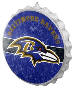 Baltimore Ravens Metal Distressed Bottle Cap Sign