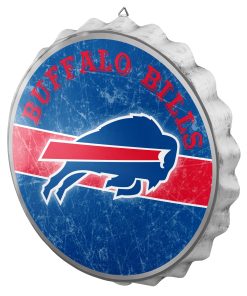 Buffalo Bills Metal Distressed Bottle Cap Sign
