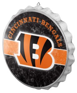Cincinnati Bengals Metal Distressed Bottle Cap Sign