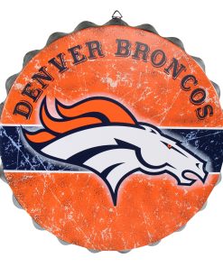 Denver Broncos Metal Distressed Bottle Cap Sign