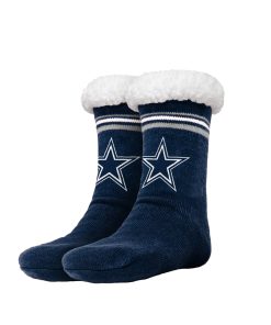 Dallas Cowboys Stripe Logo Tall Footy Slipper Socks