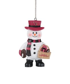 Arizona Cardinals Snowman Basket Ornament