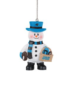 Carolina Panthers Snowman Basket Ornament