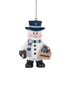 Dallas Cowboys Snowman Basket Ornament