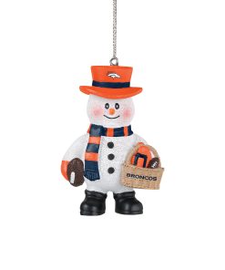 Denver Broncos Snowman Basket Ornament