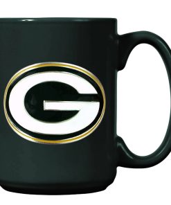Green Bay Packers 15oz. Metal Emblem Logo Ceramic Mug