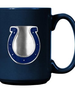Indianapolis Colts 15oz. Metal Emblem Logo Ceramic Mug