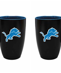 Detroit Lions 22oz Black Latte Mug with Inner Color