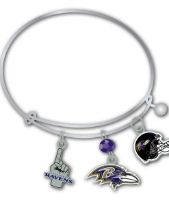 Baltimore Ravens 3 Charm Bracelet