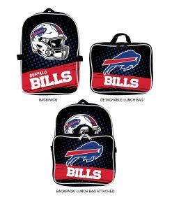 Buffalo Bills Youth Backpack Lunch Bag Combo